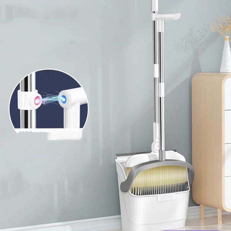 Magnetic Broom and Dustpan Set - Foldable and Hair-Free