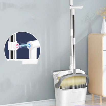 Magnetic Broom and Dustpan Set - Foldable and Hair-Free