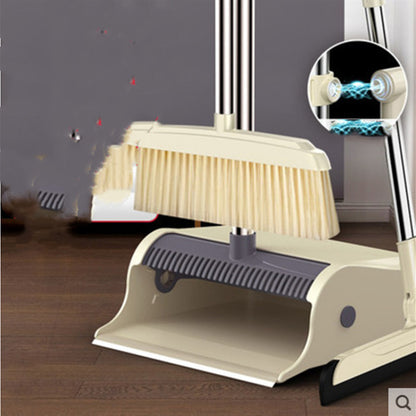 Magnetic Broom and Dustpan Set - Foldable and Hair-Free