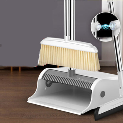 Magnetic Broom and Dustpan Set - Foldable and Hair-Free